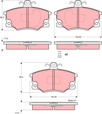 TRW GDB1223 - Brake Pad Set, disc brake autospares.lv