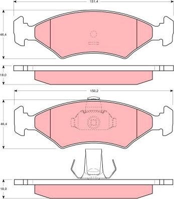 TRW GDB1222 - Brake Pad Set, disc brake autospares.lv