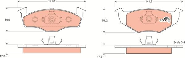 TRW GDB1274 - Brake Pad Set, disc brake autospares.lv