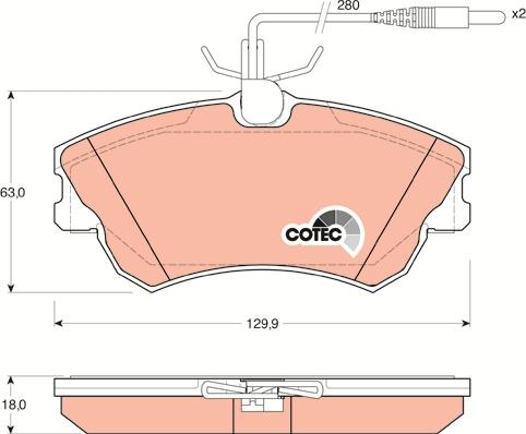 TRW GDB1270 - Brake Pad Set, disc brake autospares.lv