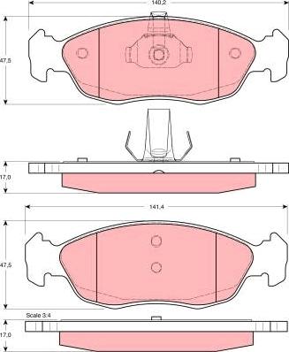 TRW GDB1278 - Brake Pad Set, disc brake autospares.lv