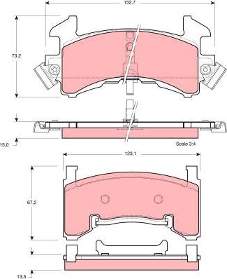 TRW GDB1272 - Brake Pad Set, disc brake autospares.lv