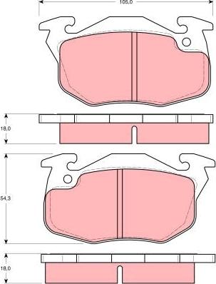 TRW GDB1277 - Brake Pad Set, disc brake autospares.lv