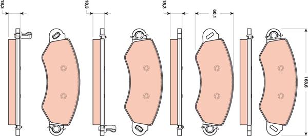 TRW GDB1744 - Brake Pad Set, disc brake autospares.lv