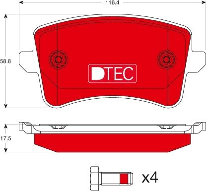 TRW GDB1765DTE - Brake Pad Set, disc brake autospares.lv