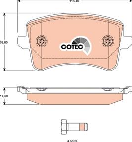 TRW GDB1765 - Brake Pad Set, disc brake autospares.lv