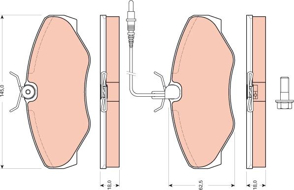 TRW GDB1760 - Brake Pad Set, disc brake autospares.lv