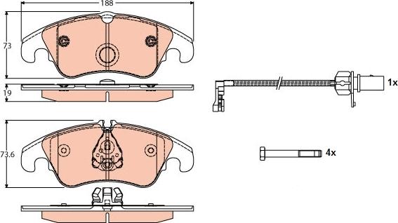 TRW GDB1768 - Brake Pad Set, disc brake autospares.lv