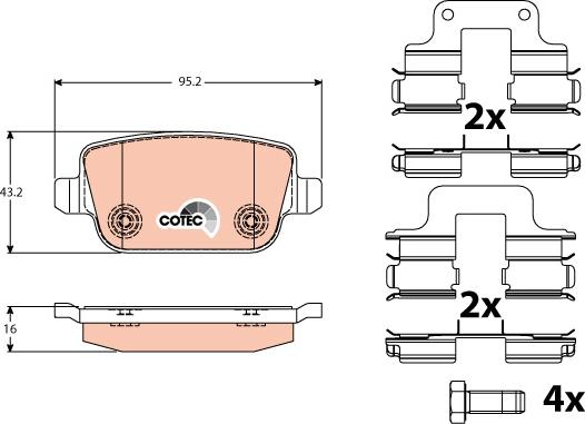 TRW GDB1709 - Brake Pad Set, disc brake autospares.lv