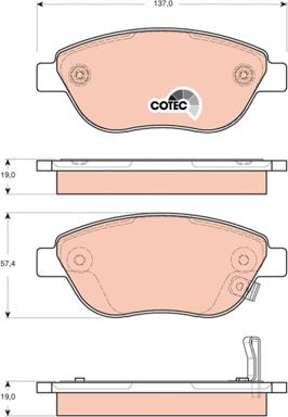 TRW GDB1701 - Brake Pad Set, disc brake autospares.lv