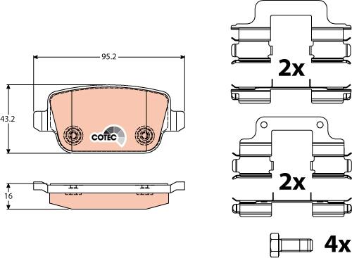 TRW GDB1708 - Brake Pad Set, disc brake autospares.lv