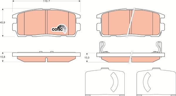 TRW GDB1716 - Brake Pad Set, disc brake autospares.lv