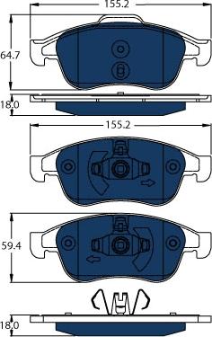 TRW GDB1789BTE - Brake Pad Set, disc brake autospares.lv