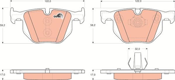 TRW GDB1730 - Brake Pad Set, disc brake autospares.lv