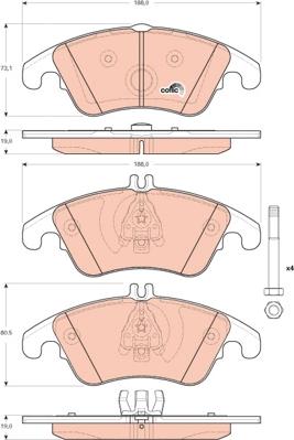 TRW GDB1737 - Brake Pad Set, disc brake autospares.lv