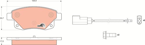 TRW GDB1725 - Brake Pad Set, disc brake autospares.lv