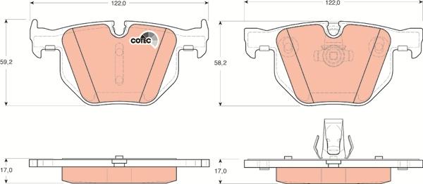 TRW GDB1727 - Brake Pad Set, disc brake autospares.lv