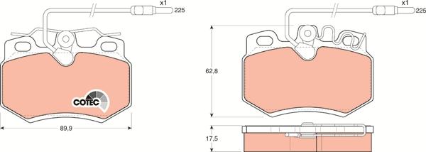 TRW GDB808 - Brake Pad Set, disc brake autospares.lv