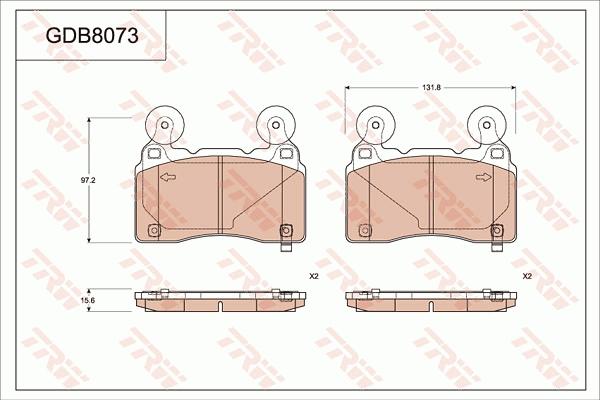 TRW GDB8073 - Brake Pad Set, disc brake autospares.lv