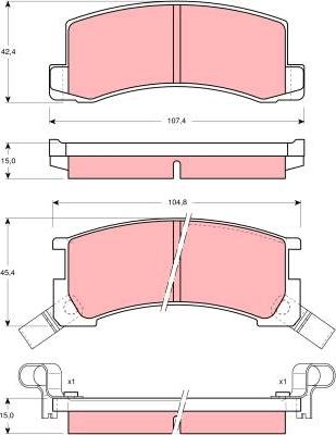 TRW GDB871 - Brake Pad Set, disc brake autospares.lv