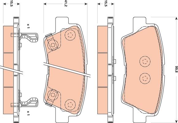 TRW GDB3495 - Brake Pad Set, disc brake autospares.lv