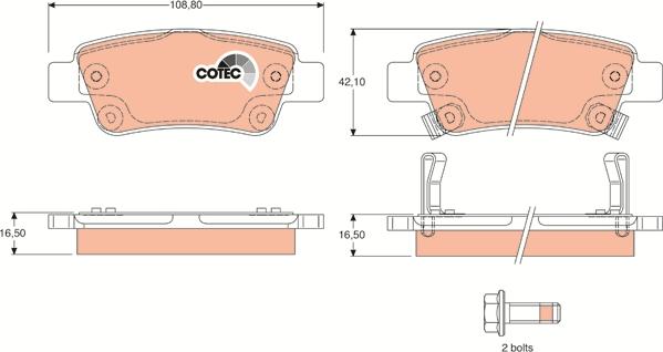 TRW GDB3446 - Brake Pad Set, disc brake autospares.lv