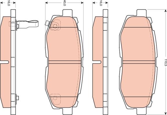 TRW GDB3442 - Brake Pad Set, disc brake autospares.lv