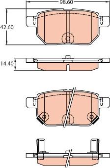 TRW GDB3454AT - Brake Pad Set, disc brake autospares.lv