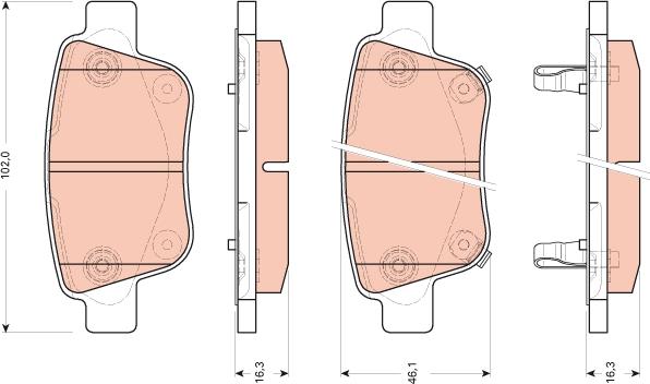 TRW GDB3456 - Brake Pad Set, disc brake autospares.lv