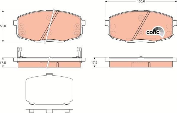 TRW GDB3450 - Brake Pad Set, disc brake autospares.lv