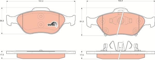 TRW GDB3457 - Brake Pad Set, disc brake autospares.lv