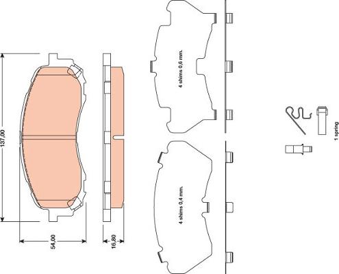 TRW GDB3469 - Brake Pad Set, disc brake autospares.lv