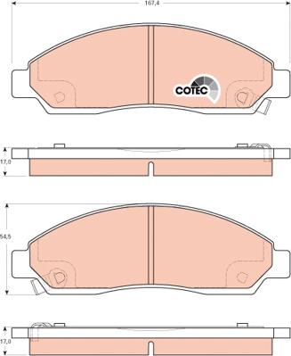 TRW GDB3466AT - Brake Pad Set, disc brake autospares.lv