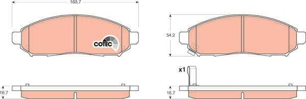 TRW GDB3404 - Brake Pad Set, disc brake autospares.lv