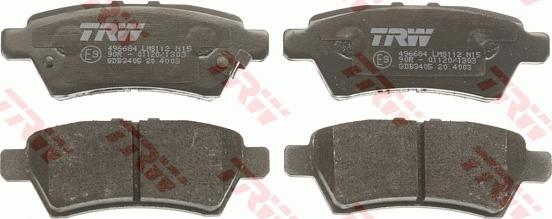 TRW GDB3405 - Brake Pad Set, disc brake autospares.lv