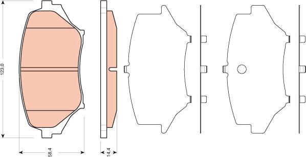 TRW GDB3401 - Brake Pad Set, disc brake autospares.lv