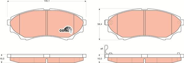 TRW GDB3403 - Brake Pad Set, disc brake autospares.lv