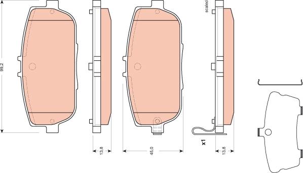 TRW GDB3402 - Brake Pad Set, disc brake autospares.lv