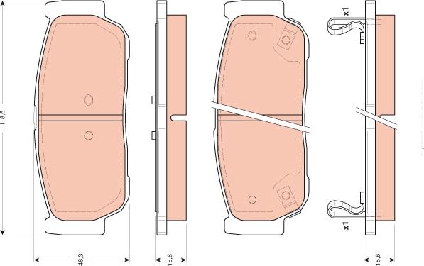 TRW GDB3413 - Brake Pad Set, disc brake autospares.lv