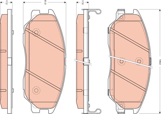 TRW GDB3412 - Brake Pad Set, disc brake autospares.lv