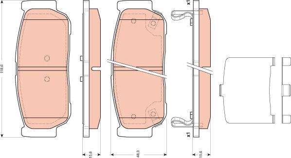 TRW GDB3417 - Brake Pad Set, disc brake autospares.lv