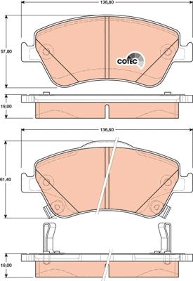 TRW GDB3481 - Brake Pad Set, disc brake autospares.lv