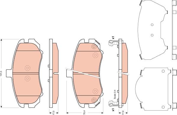 TRW GDB3431 - Brake Pad Set, disc brake autospares.lv