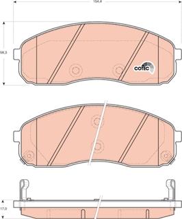 TRW GDB3433 - Brake Pad Set, disc brake autospares.lv