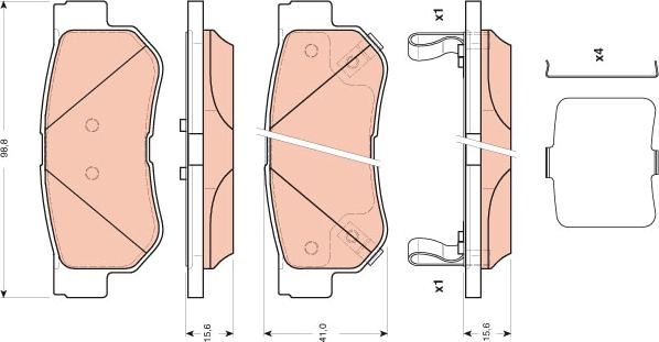 TRW GDB3432 - Brake Pad Set, disc brake autospares.lv