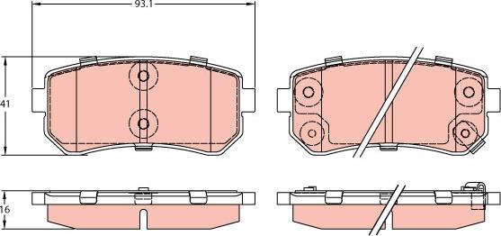 TRW GDB3421 - Brake Pad Set, disc brake autospares.lv