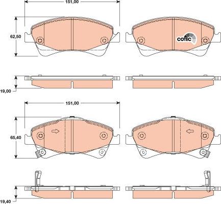 TRW GDB3479 - Brake Pad Set, disc brake autospares.lv