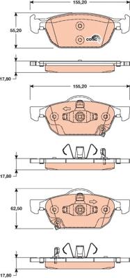 TRW GDB3476 - Brake Pad Set, disc brake autospares.lv