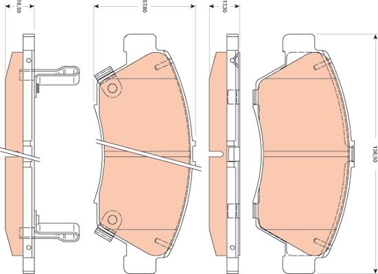 TRW GDB3478 - Brake Pad Set, disc brake autospares.lv