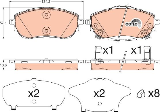 TRW GDB3598AT - Brake Pad Set, disc brake autospares.lv